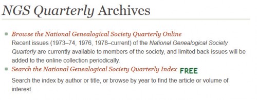 Make NGSQ Part Of Your Genealogical Literature Search - Ancestor ...