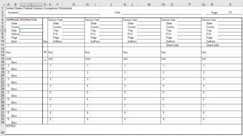 Census Comparison Worksheet Revisited - Ancestor RoundupAncestor Roundup